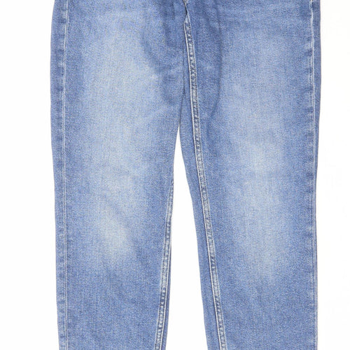 Topshop Womens Blue Cotton Tapered Jeans Size 25 in L32 in Regular Zip