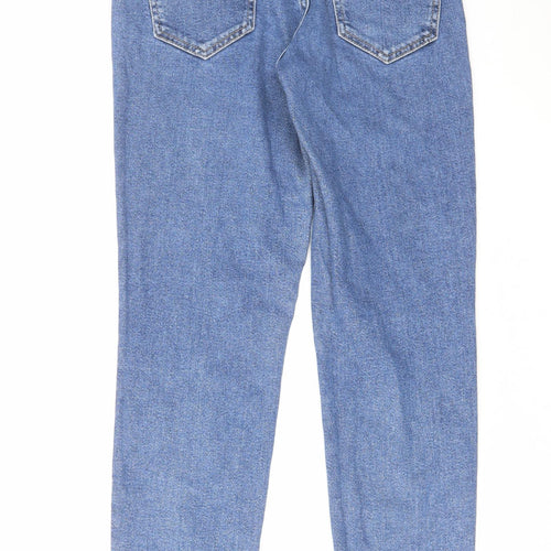 Topshop Womens Blue Cotton Tapered Jeans Size 25 in L32 in Regular Zip