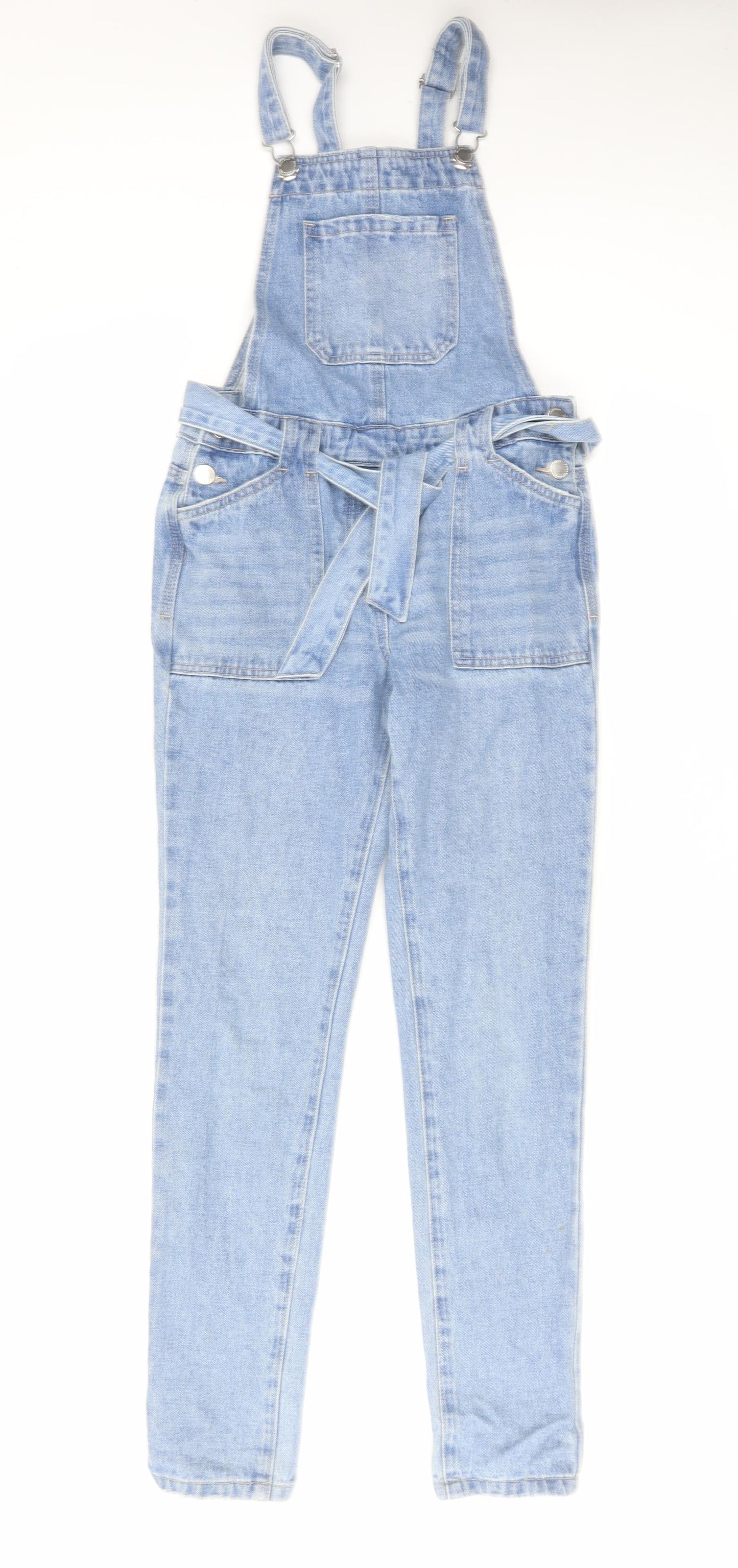 NEXT Girls Blue Cotton Dungaree One-Piece Size 11 Years Button