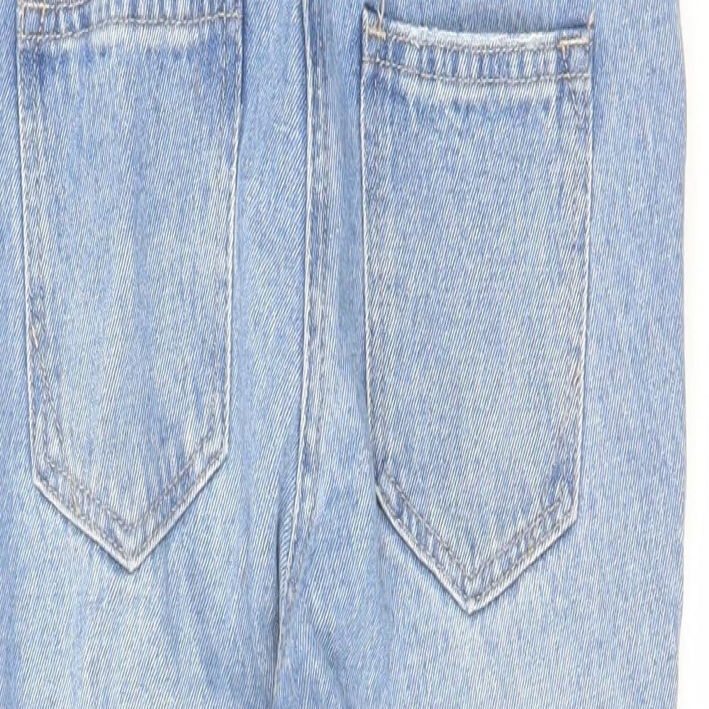 NEXT Girls Blue Cotton Dungaree One-Piece Size 11 Years Button