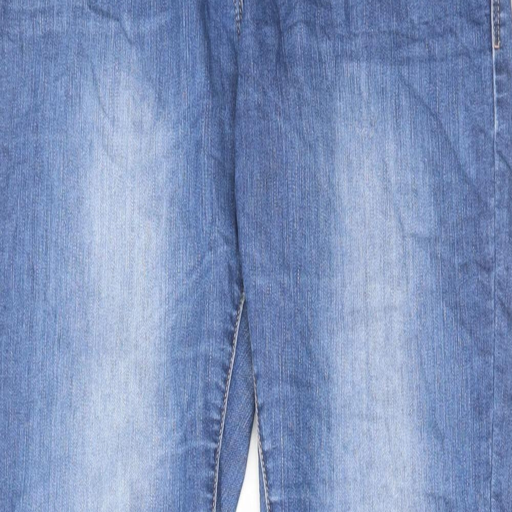 Marks and Spencer Womens Blue Cotton Skinny Jeans Size 10 L30 in Regular Zip
