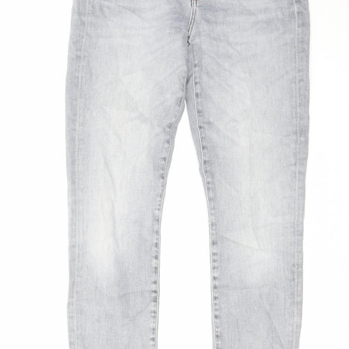 7 For All Mankind Mens Grey Cotton Straight Jeans Size 31 in L29 in Regular Zip