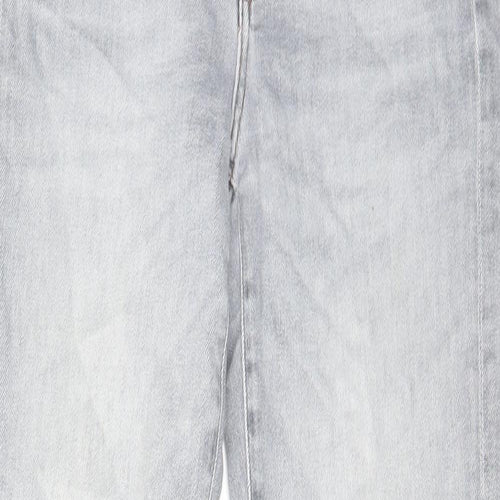 7 For All Mankind Mens Grey Cotton Straight Jeans Size 31 in L29 in Regular Zip