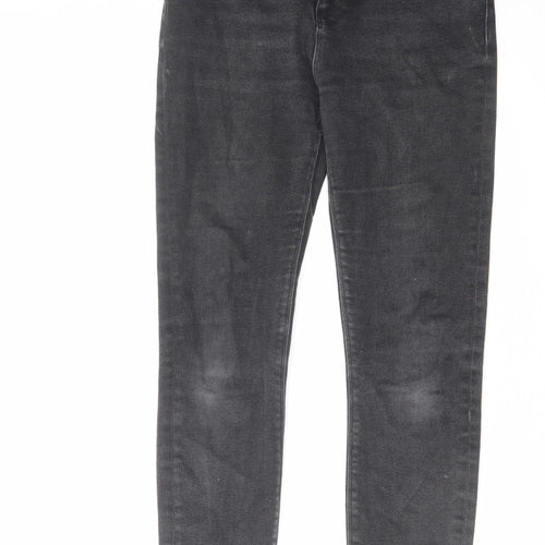 Zara Womens Black Cotton Skinny Jeans Size 10 L27 in Regular Zip