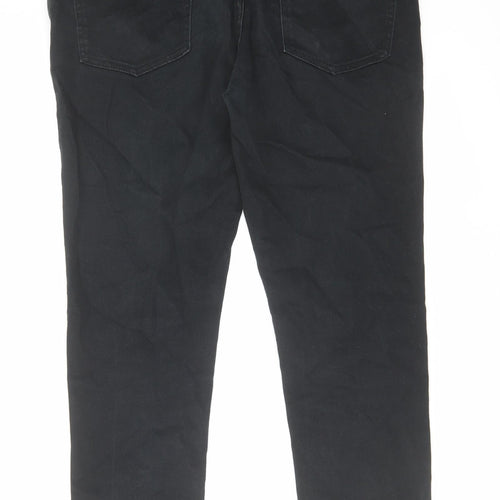 Denim & Co. Mens Black Cotton Straight Jeans Size 32 in L30 in Regular Zip
