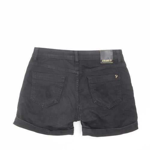 Jealous 21 Womens Black Cotton Hot Pants Shorts Size 28 in L4 in Regular Zip