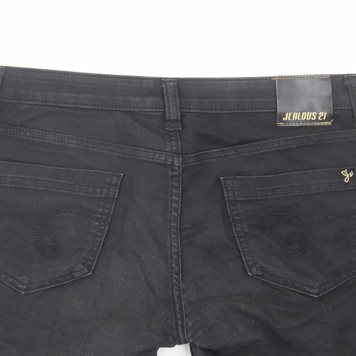 Jealous 21 Womens Black Cotton Hot Pants Shorts Size 28 in L4 in Regular Zip