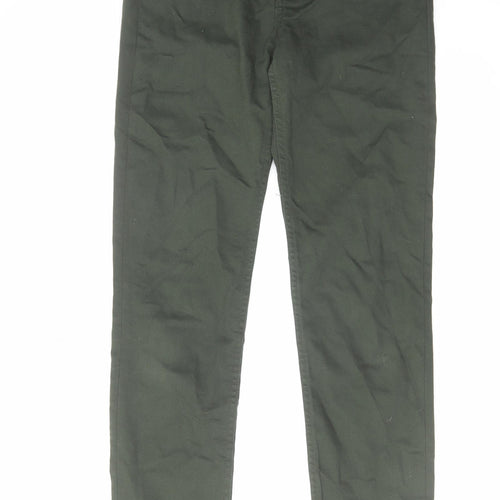 H&M Womens Green Cotton Skinny Jeans Size 10 L29 in Regular Zip