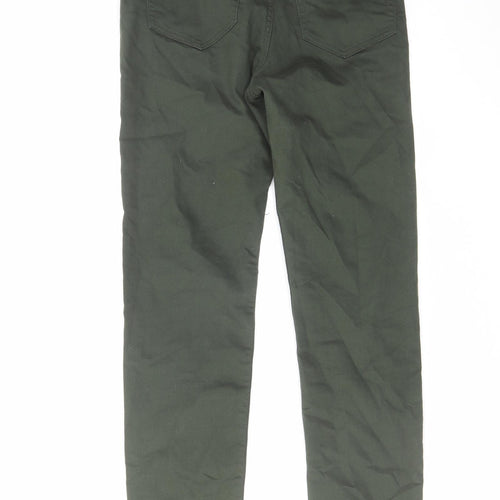 H&M Womens Green Cotton Skinny Jeans Size 10 L29 in Regular Zip