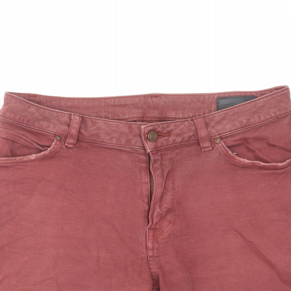 ASOS Mens Red Cotton Chino Shorts Size 32 in L10 in Regular Zip