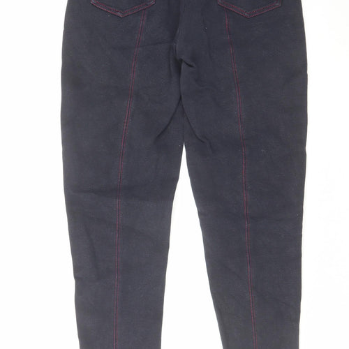 Equestrian Womens Blue Cotton Trousers Size 30 in L29 in Regular Hook & Eye - Equestrian
