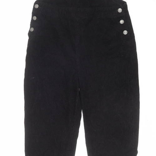 New Look Womens Black Cotton Dungaree One-Piece Size 10 L27 in Button