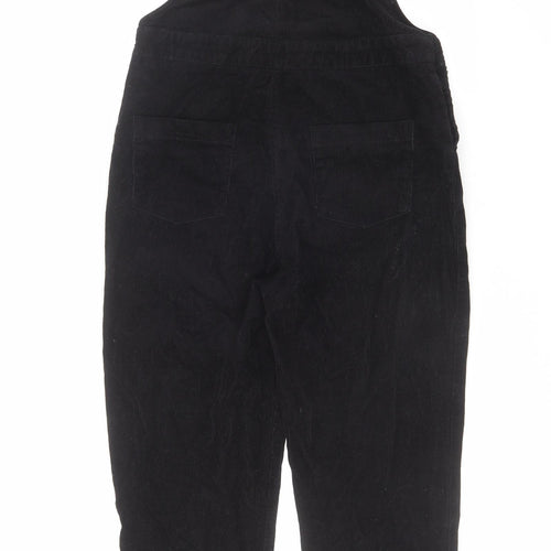 New Look Womens Black Cotton Dungaree One-Piece Size 10 L27 in Button