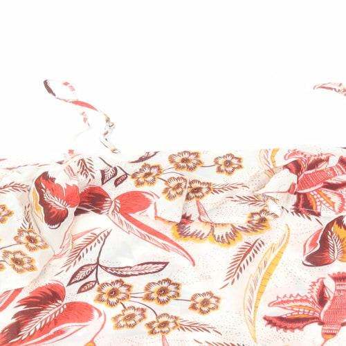 NEXT Womens Red Floral Viscose Basic Blouse Size 12 Off the Shoulder