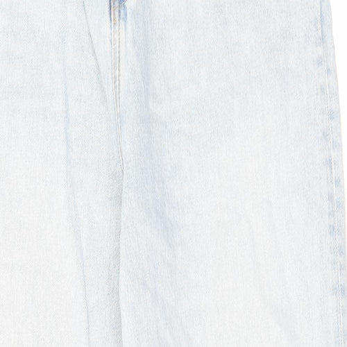 Zara Womens Blue Cotton Tapered Jeans Size 12 L29 in Regular Zip