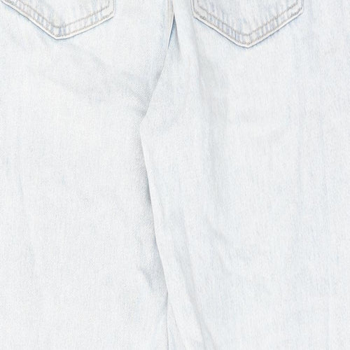 Zara Womens Blue Cotton Tapered Jeans Size 12 L29 in Regular Zip