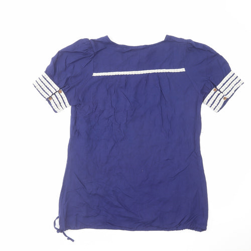 Love Label Womens Blue Cotton Basic T-Shirt Size 10 Round Neck
