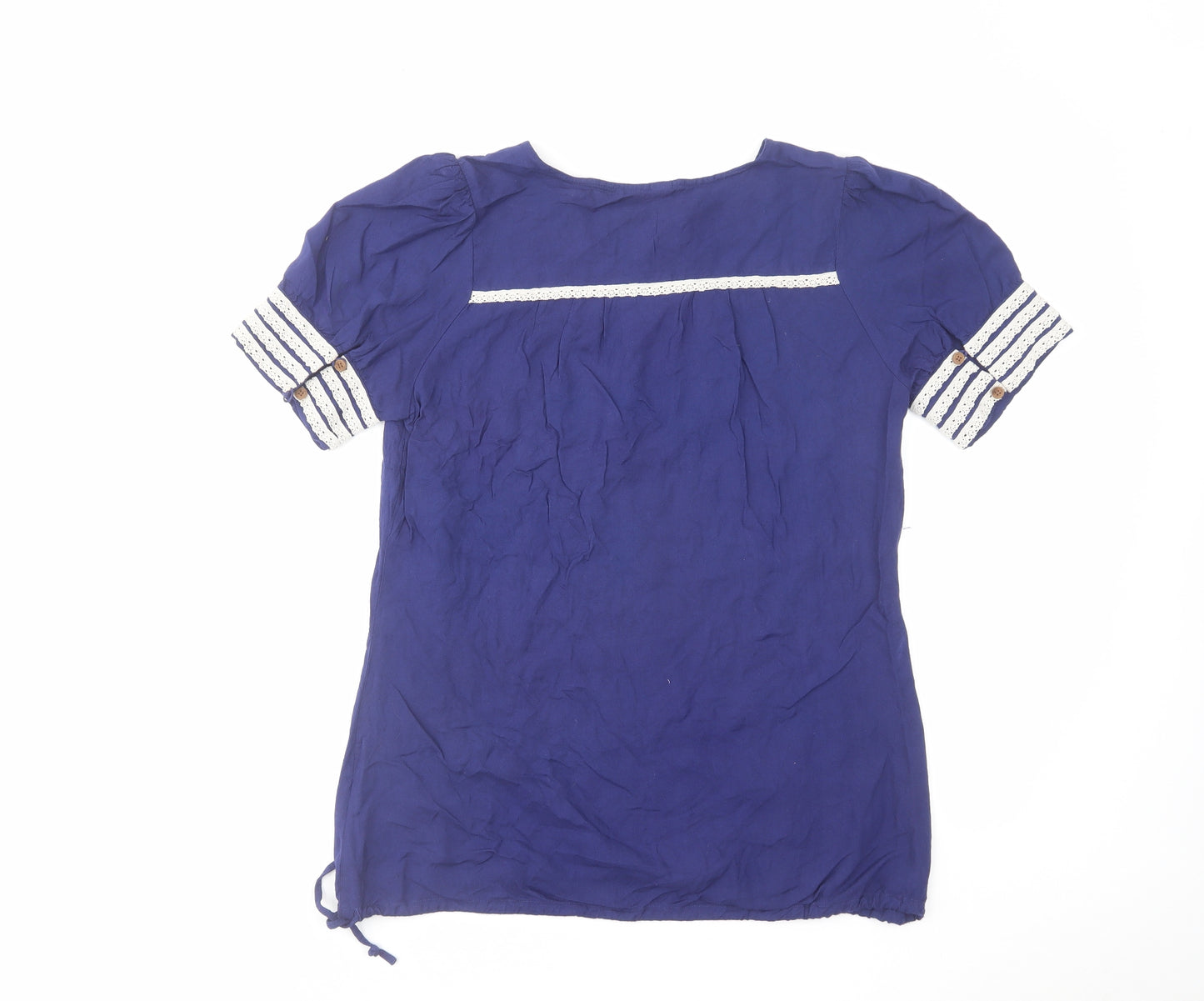 Love Label Womens Blue Cotton Basic T-Shirt Size 10 Round Neck