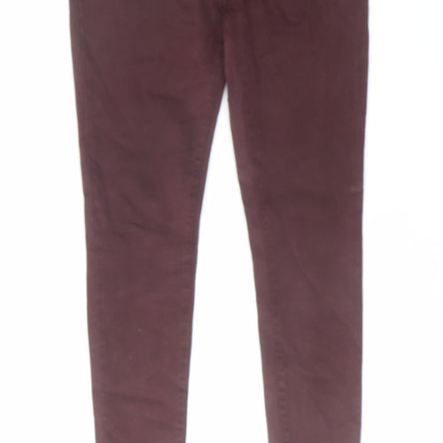 NEXT Womens Red Cotton Skinny Jeans Size 12 L29 in Regular Zip