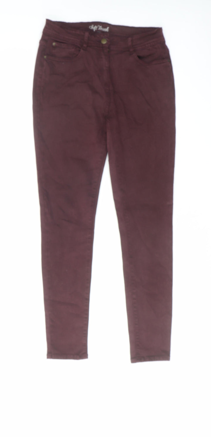 NEXT Womens Red Cotton Skinny Jeans Size 12 L29 in Regular Zip