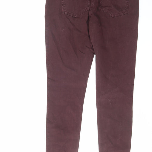 NEXT Womens Red Cotton Skinny Jeans Size 12 L29 in Regular Zip