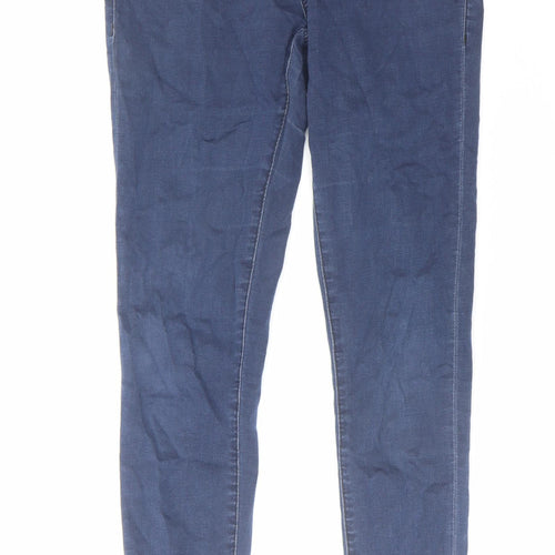 Topshop Womens Blue Cotton Skinny Jeans Size 28 in L32 in Regular Zip