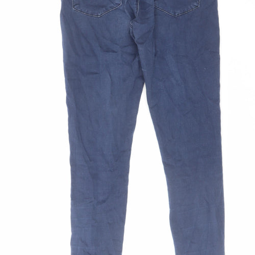 Topshop Womens Blue Cotton Skinny Jeans Size 28 in L32 in Regular Zip