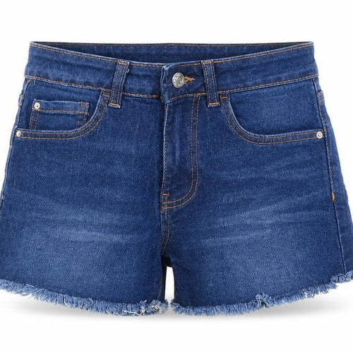 Denim & Co. Womens Blue Cotton Cut-Off Shorts Size 8 L3 in Regular Zip