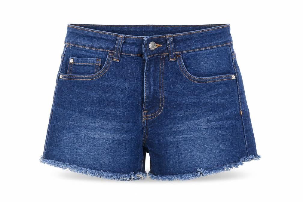Denim & Co. Womens Blue Cotton Cut-Off Shorts Size 8 L3 in Regular Zip