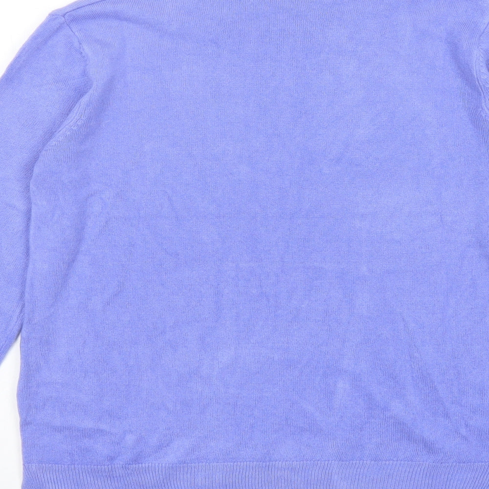 Marks and Spencer Womens Blue Round Neck Acrylic Pullover Jumper Size 12