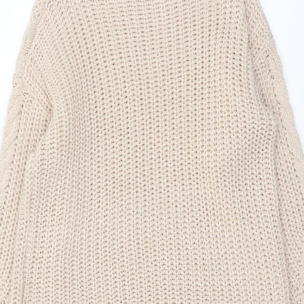 Brave Soul Womens Pink Roll Neck Acrylic Pullover Jumper Size S