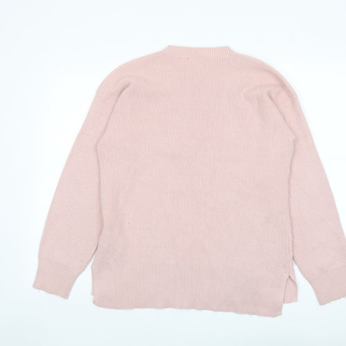 Marks and Spencer Womens Pink Round Neck Viscose Pullover Jumper Size M