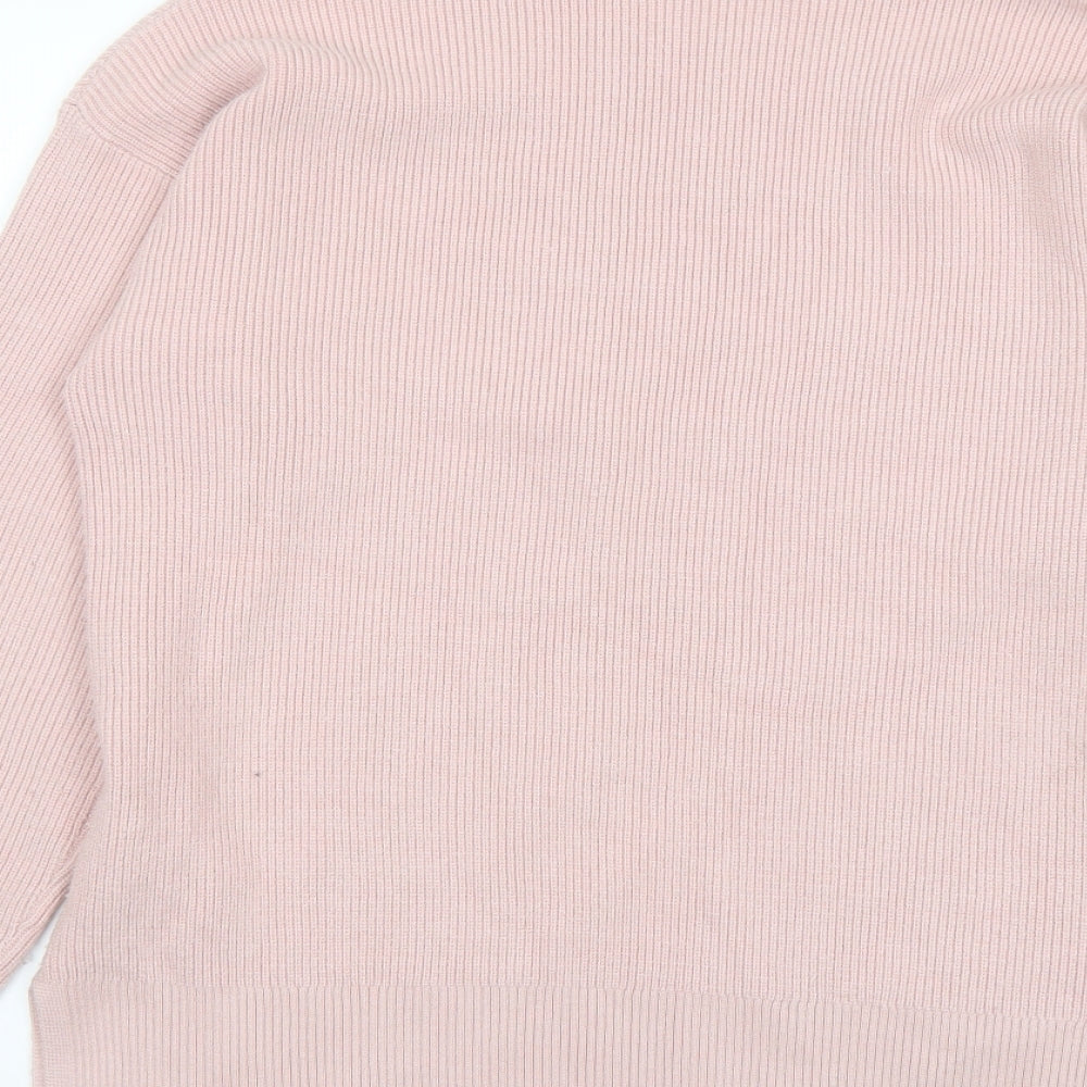 Marks and Spencer Womens Pink Round Neck Viscose Pullover Jumper Size M