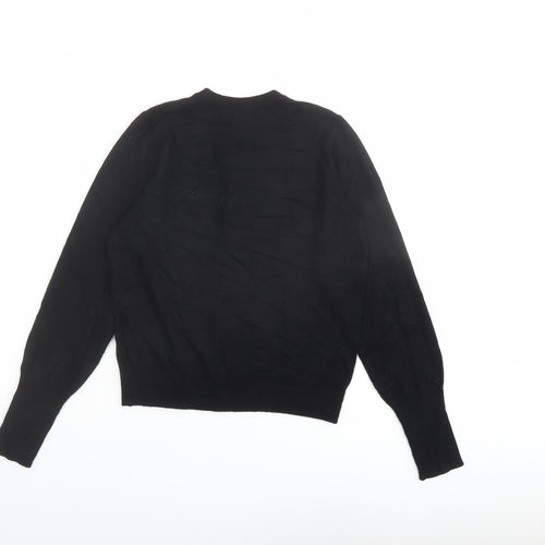 Marks and Spencer Womens Black Round Neck Viscose Cardigan Jumper Size 10