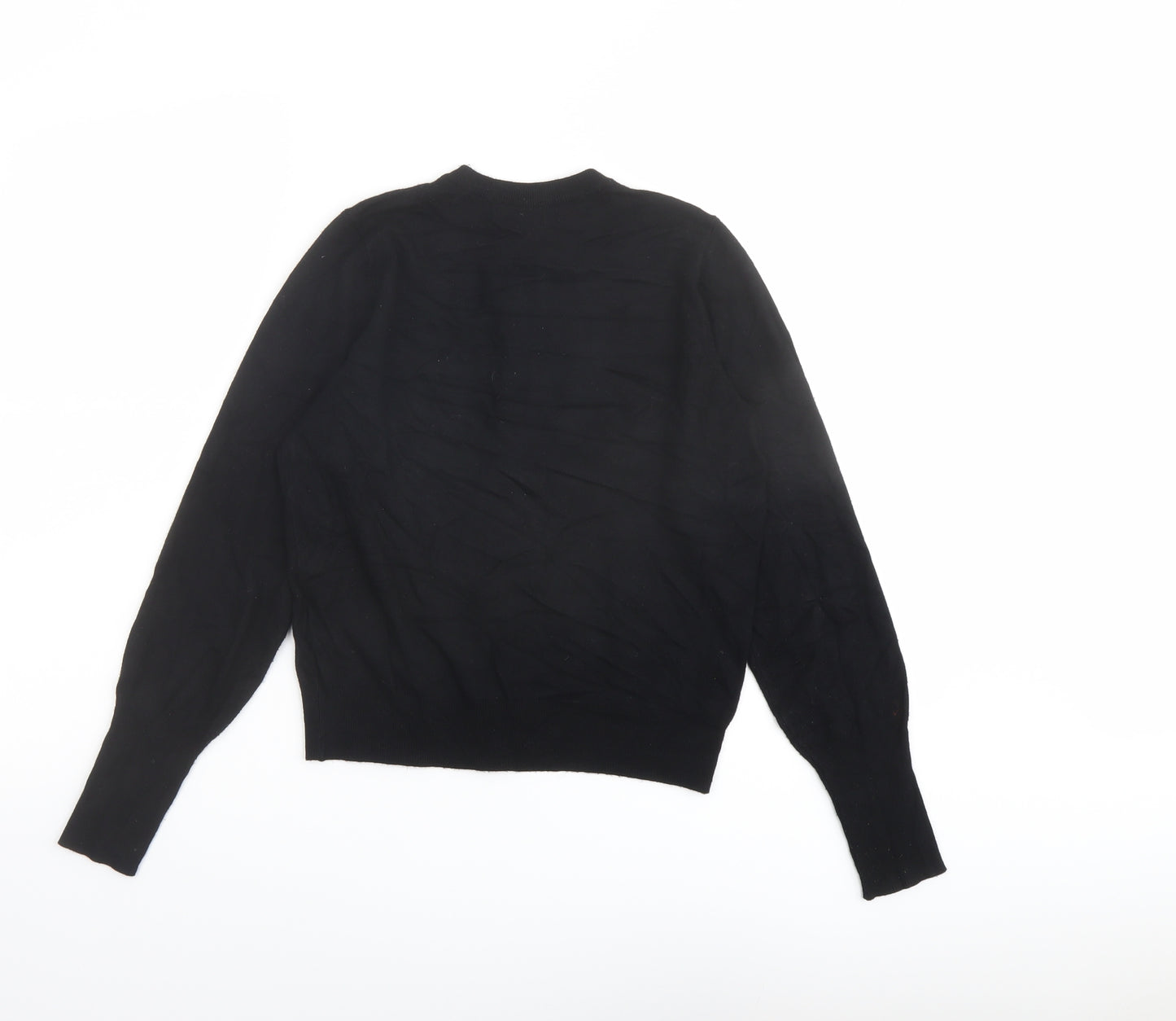 Marks and Spencer Womens Black Round Neck Viscose Cardigan Jumper Size 10