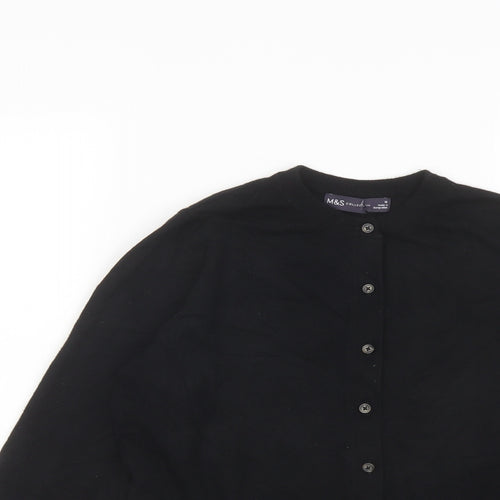 Marks and Spencer Womens Black Round Neck Viscose Cardigan Jumper Size 10