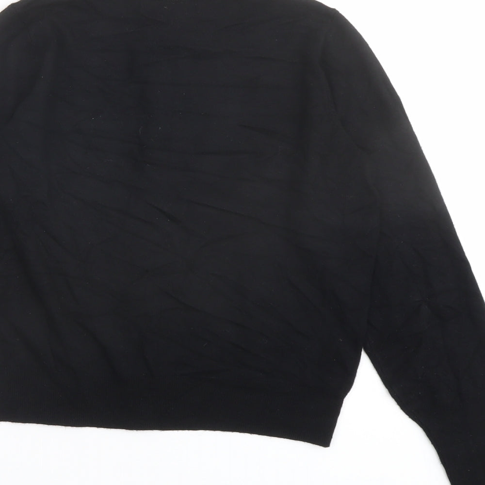 Marks and Spencer Womens Black Round Neck Viscose Cardigan Jumper Size 10