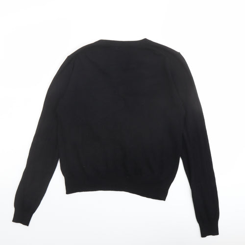 Marks and Spencer Womens Black Round Neck Viscose Cardigan Jumper Size 10