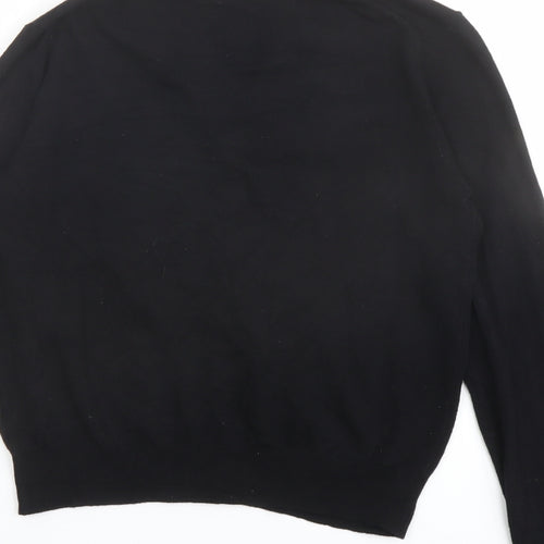 Marks and Spencer Womens Black Round Neck Viscose Cardigan Jumper Size 10