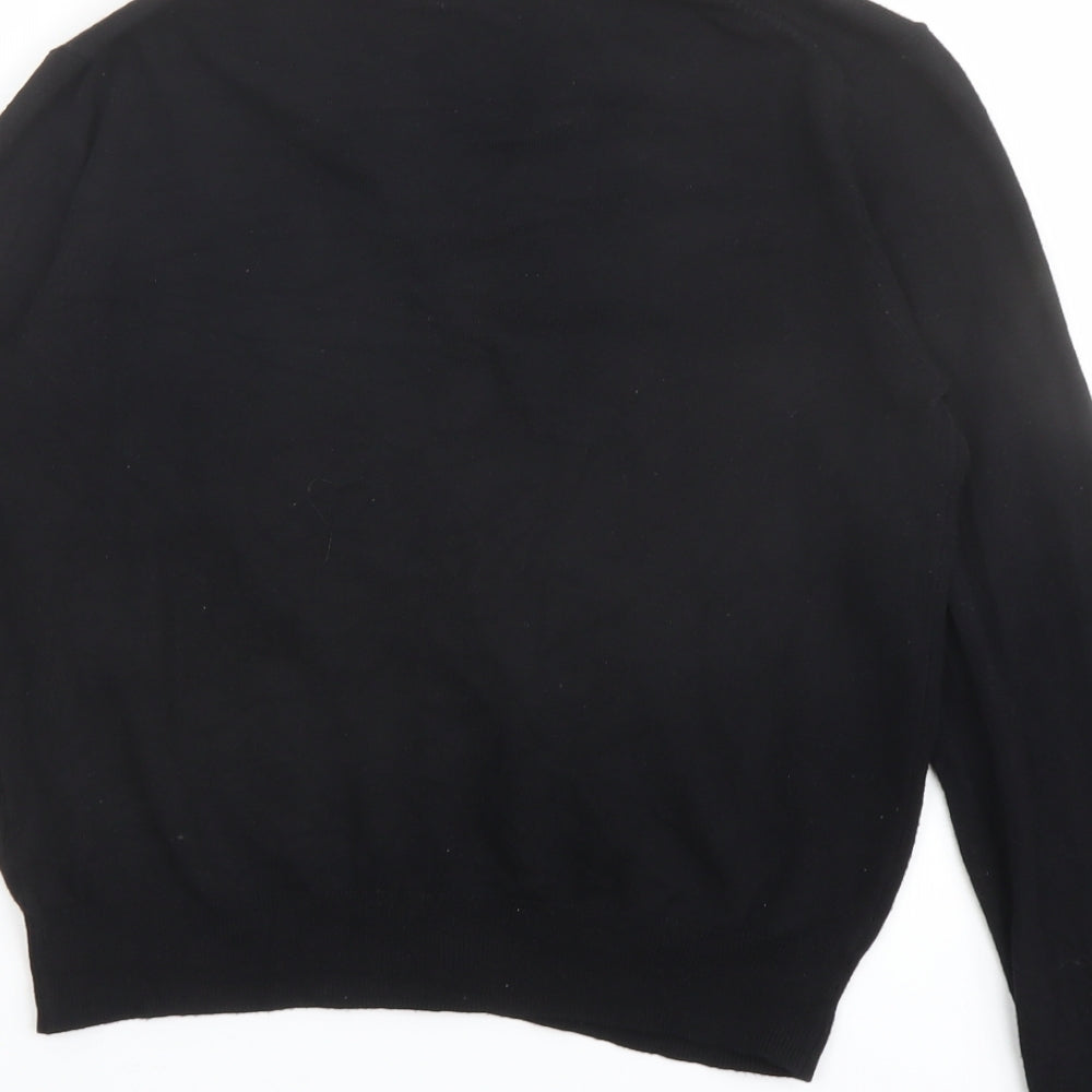 Marks and Spencer Womens Black Round Neck Viscose Cardigan Jumper Size 10