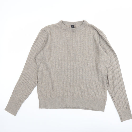 Piazza Italia Womens Beige Round Neck Viscose Pullover Jumper Size M