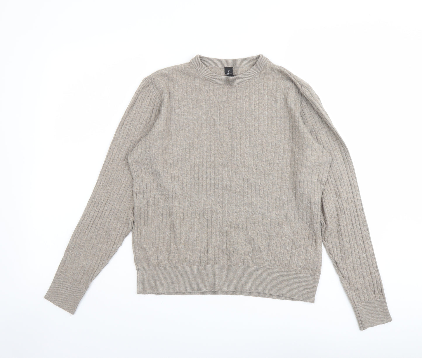 Piazza Italia Womens Beige Round Neck Viscose Pullover Jumper Size M