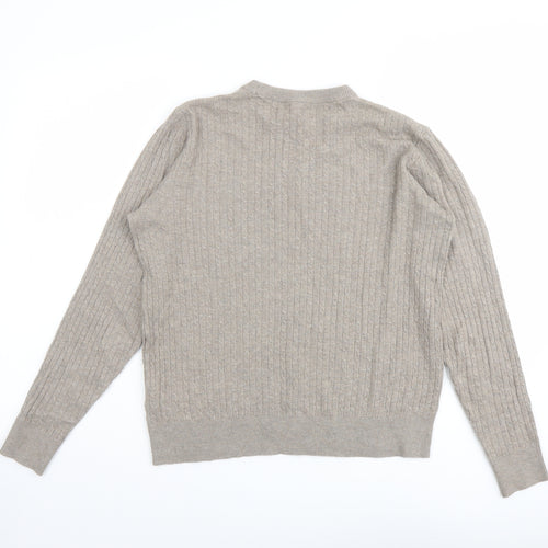 Piazza Italia Womens Beige Round Neck Viscose Pullover Jumper Size M