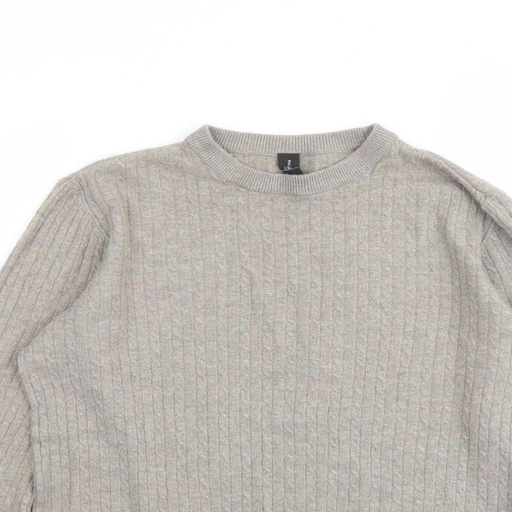 Piazza Italia Womens Beige Round Neck Viscose Pullover Jumper Size M