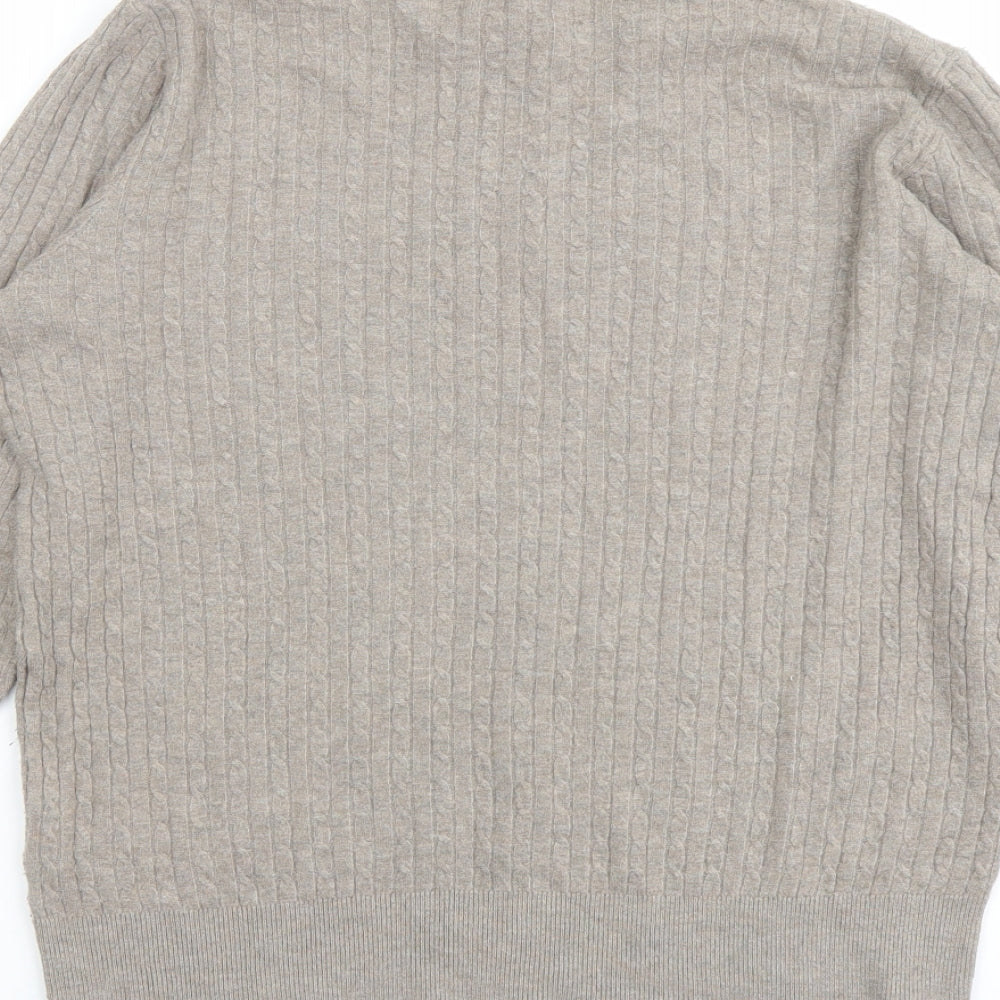 Piazza Italia Womens Beige Round Neck Viscose Pullover Jumper Size M