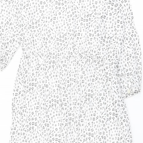 Regatta Womens White Floral Viscose A-Line Size 12 Boat Neck Pullover