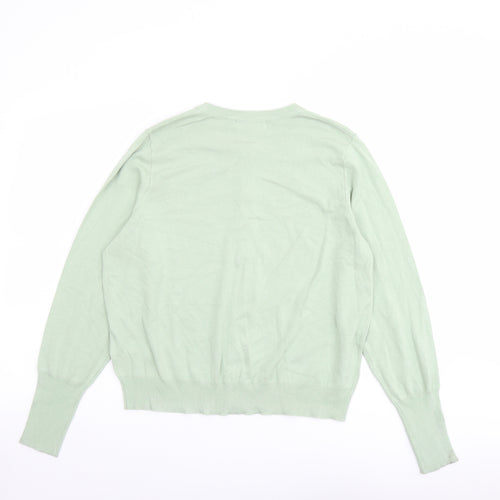 Marks and Spencer Womens Green Round Neck Viscose Cardigan Jumper Size 16