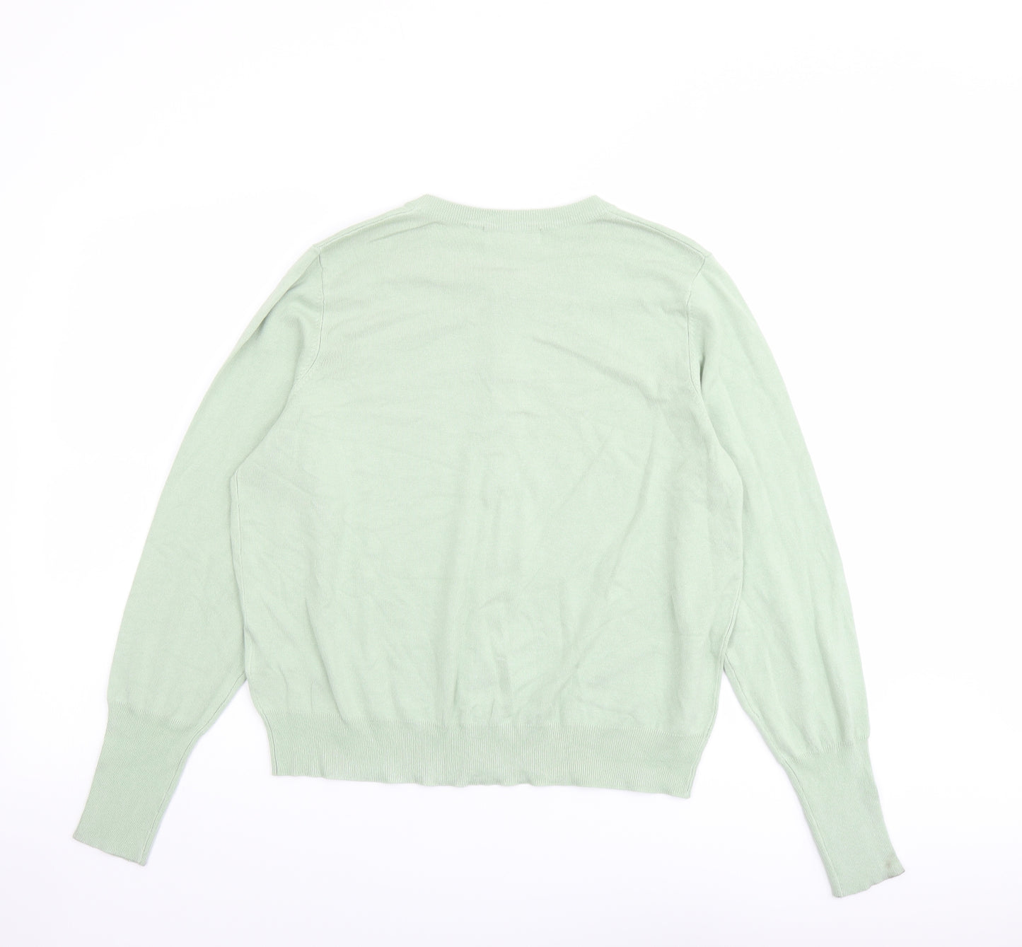 Marks and Spencer Womens Green Round Neck Viscose Cardigan Jumper Size 16