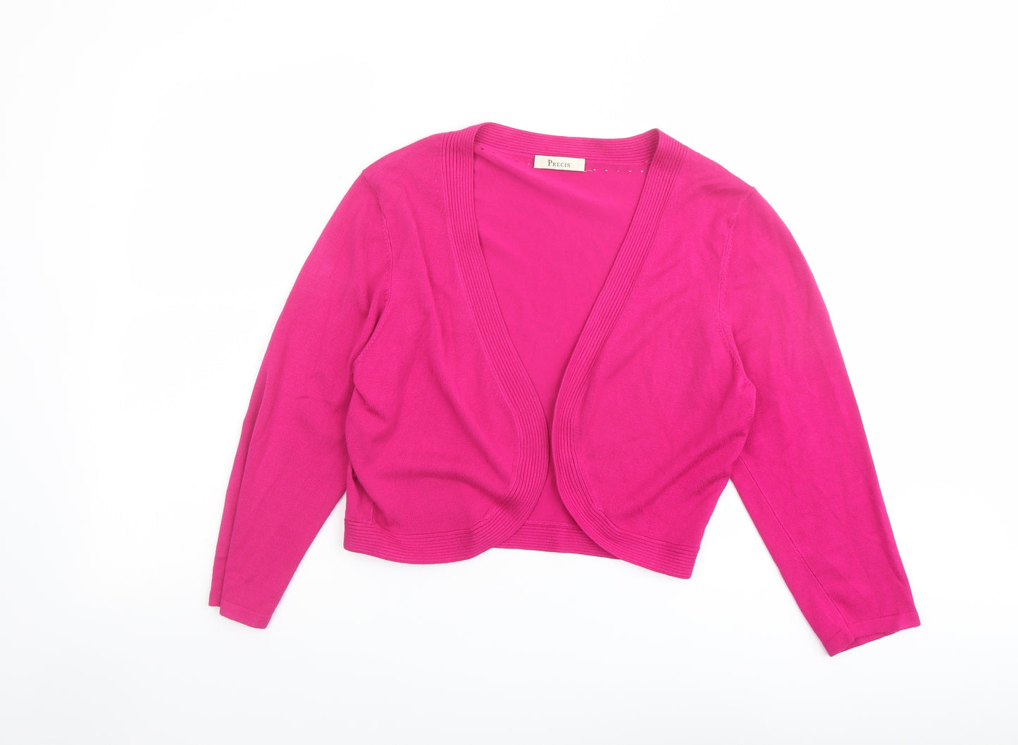 Precis Womens Pink V-Neck Viscose Cardigan Jumper Size M - Cropped