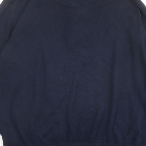 Timberland Mens Blue High Neck Cotton Pullover Jumper Size XL Long Sleeve